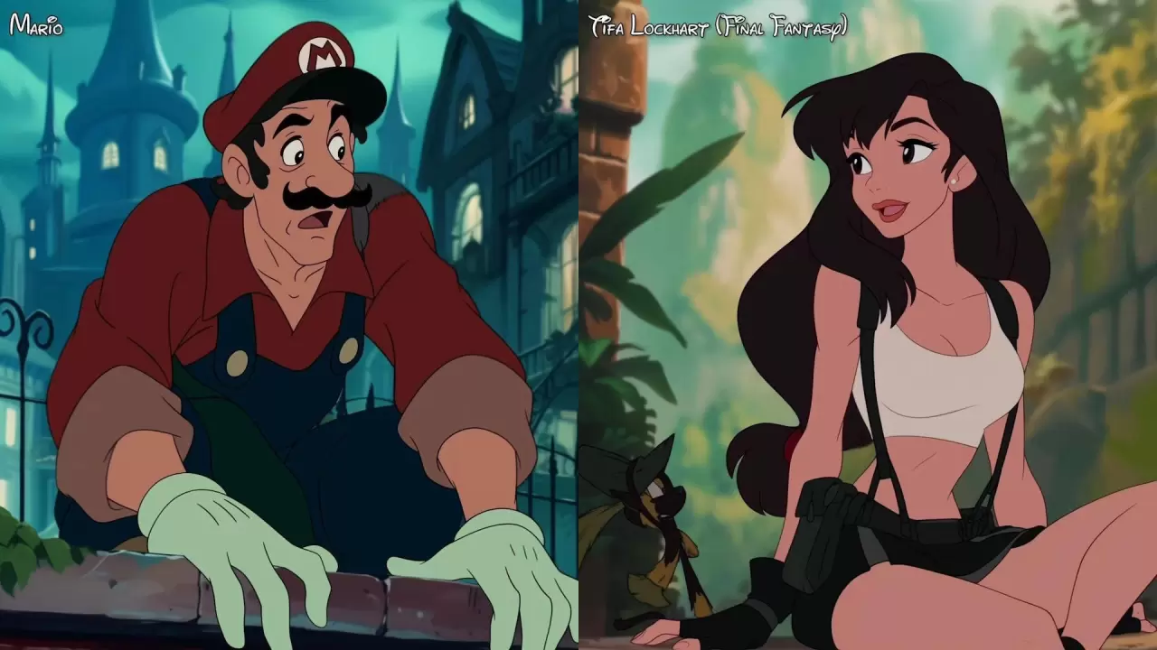 ИИ перенес Марио, Лару Крофт, Кратоса и других в мультфильмы Disney